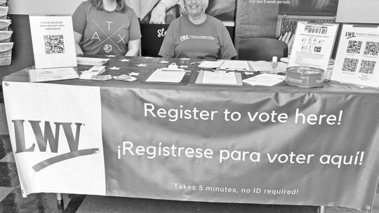 Volunteers staff a table for Voter Registration Day Sept. 20 at Temple College Courtesy photo