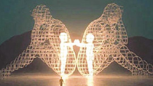 This art piece is called “Love” and was done by Ukrainian artist Alexander Milov at the Burning Man festival in Nevada in 2015. Courtesy photo