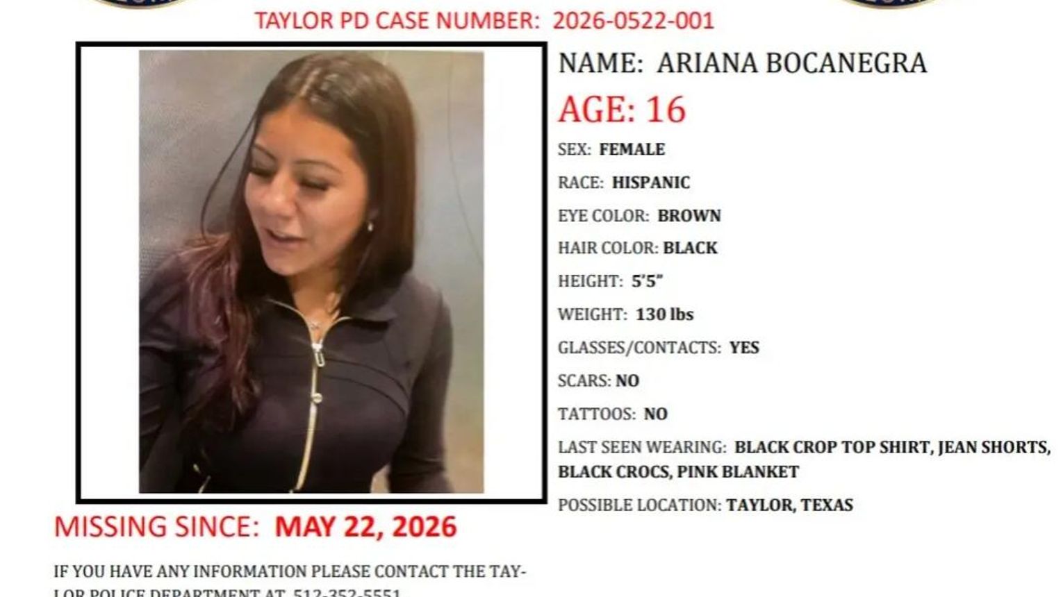 Area teen reported missing