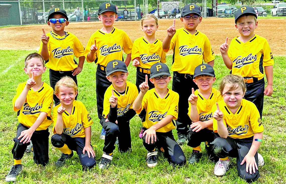 The Taylor Area Baseball and Softball 6U Pittsburgh Pirates happily pose together on Saturday, May 27 following an undefeated season. Courtesy photo