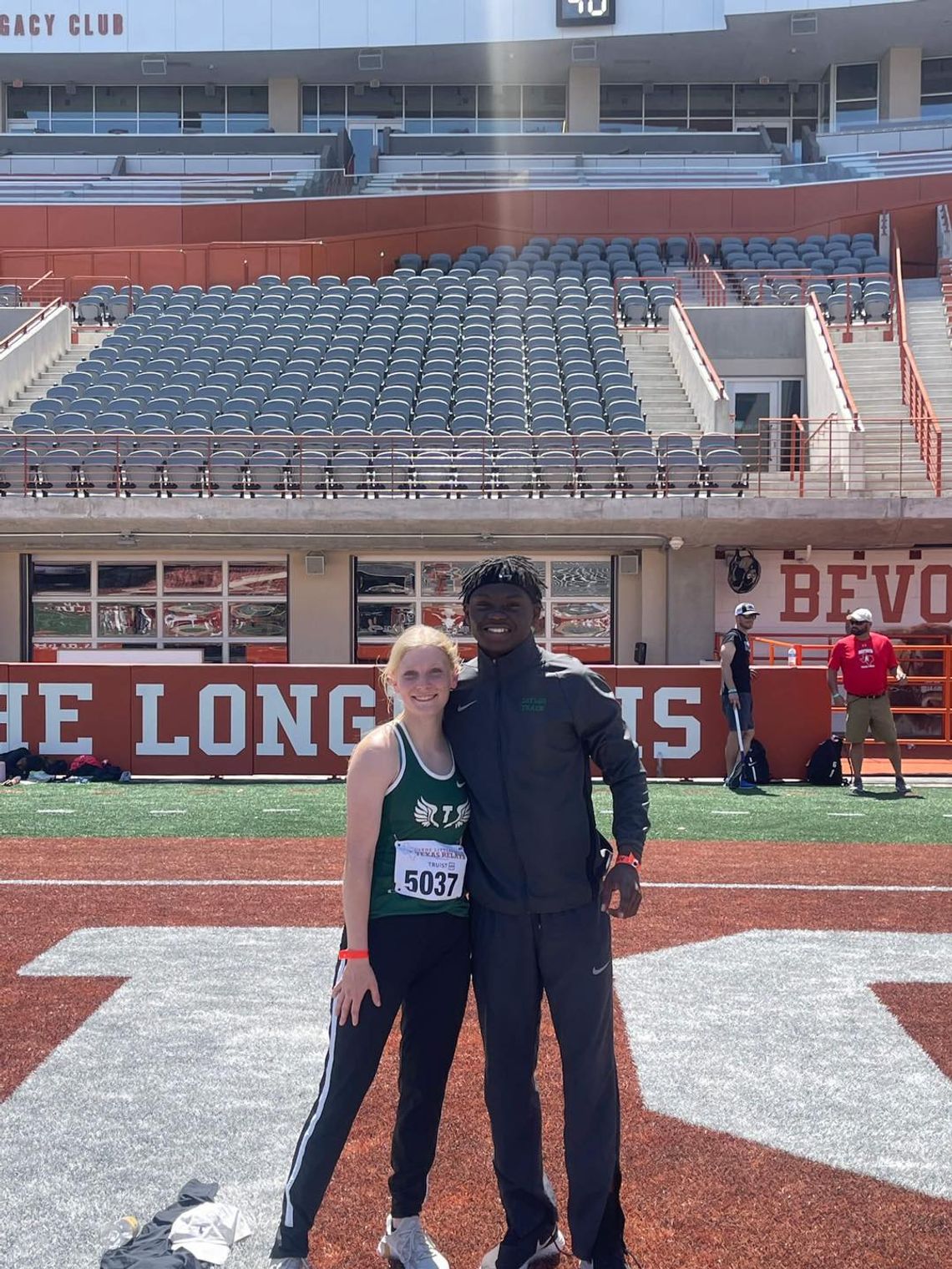 Jarvis Anderson and Emma Whitsel now find themselves in the Taylor record books as they both are now hurdle record holders. Courtesy Photo Earven Flowers 