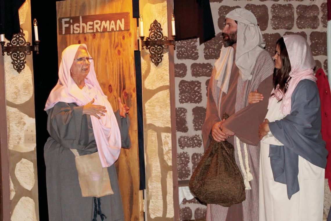 As they seek lodging for the night, Mary and Joseph are told there is no room. Photos by Nicole Lessin