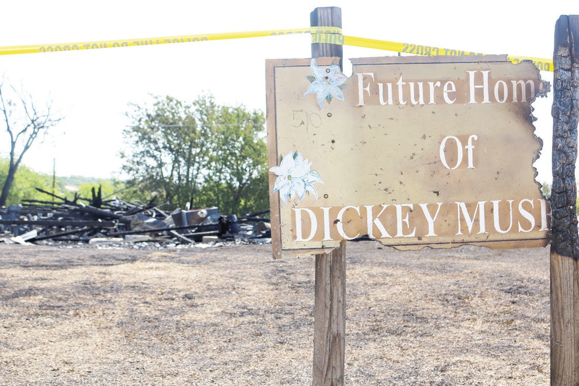 The Dickey Museum and Multipurpose Center in the 500 block of Burkett Street was burned to the ground in July. The suspect, James Paul Gogolewski, was arrested July 12. However, the Grand Jury of Williamson County returned a “No Bill” for the case. Photo by Jason Hennington