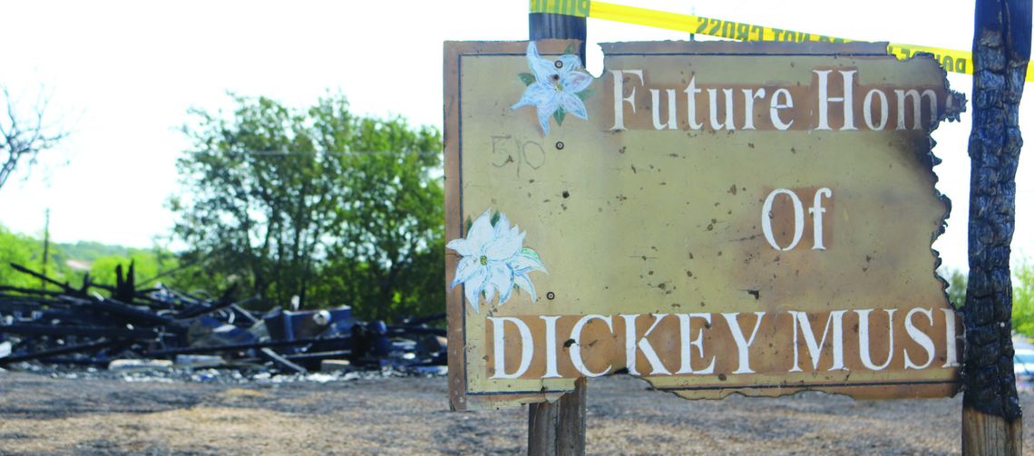 The Dickey Museum and Multipurpose Center was burned to the ground last year on July 10. The St. David’s Foundation was awarded a $500,000 grant to help reconstruct a replica of the home of Dr. James Lee Dickey. Photo by Jason Hennington