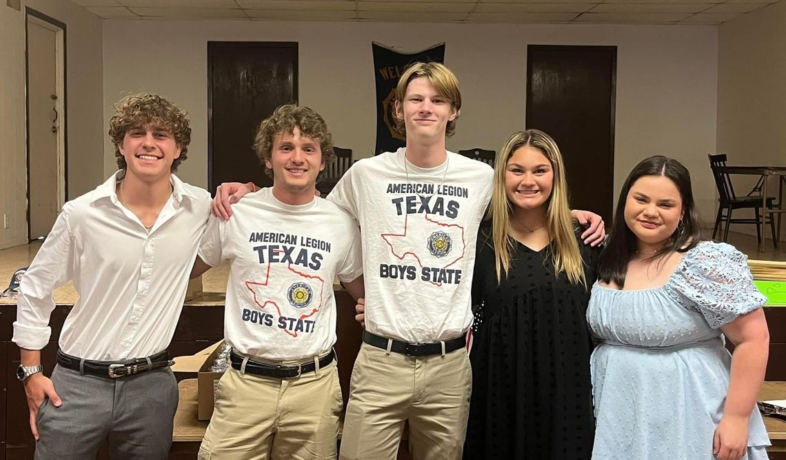 Pictured are (from left) Casen Sledge, Connor Watson, Jett Vanbroklin, Mackenzie Watson and Mikayla Martin. The group represented the local American Legion at an event.   Courtesy photo