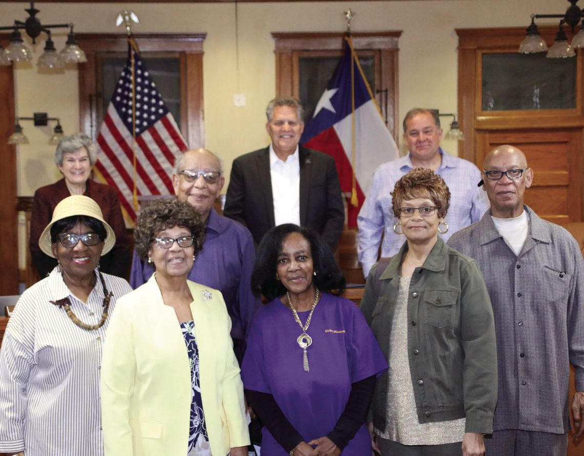 The family of Dr. James Lee Dicky and members of the Dickey Museum and Multipurpose Center attended the Williamson County Commissioners’ court Feb. 28, to receive a proclamation for Dr. Dickey. Photo by Jason Hennington