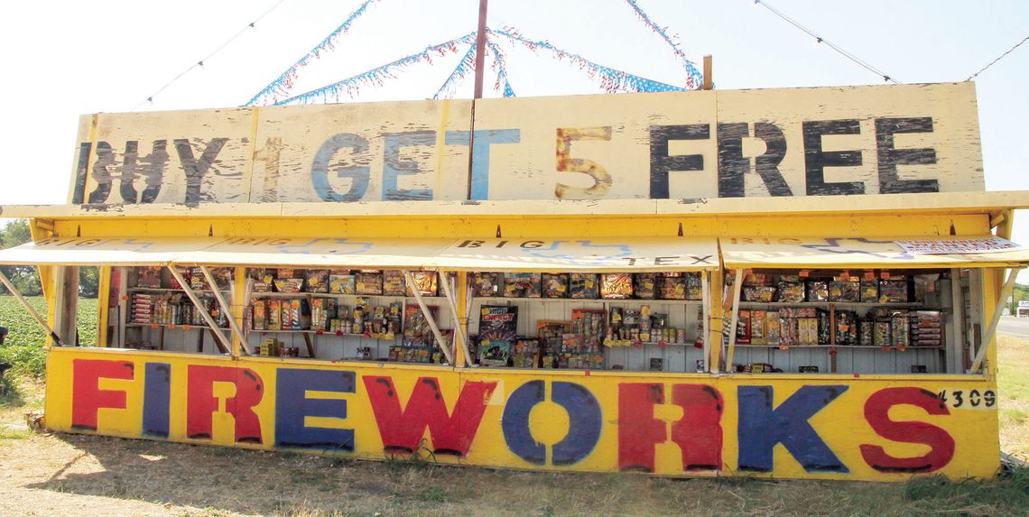 Big Tex Fireworks stand located past Taylor’s HEB on N. Main St. The stand is open for ten days before the Fourth of July.