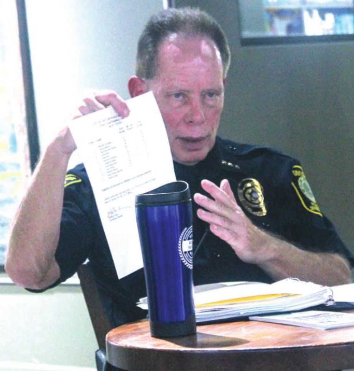 Chief Henry Fluck talks about the Taylor Police Department during a Diversity, Equity and Inclusion committee meeting in Taylor Oct. 13, 2021. Photo by Fernando Castro