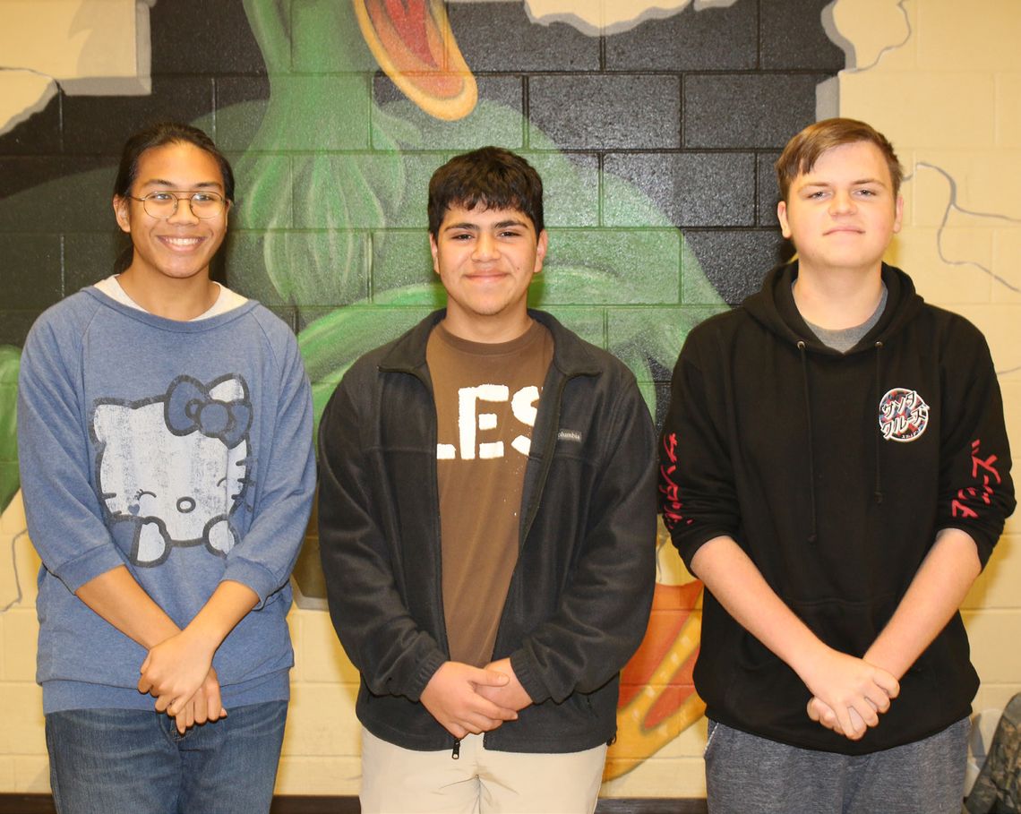 Three Taylor High School students advanced this year from Regional to Area Band. They are (from left) Kenny Calvo, Miguel Ruiz and Josh Courtney. Photo by Tim Crow