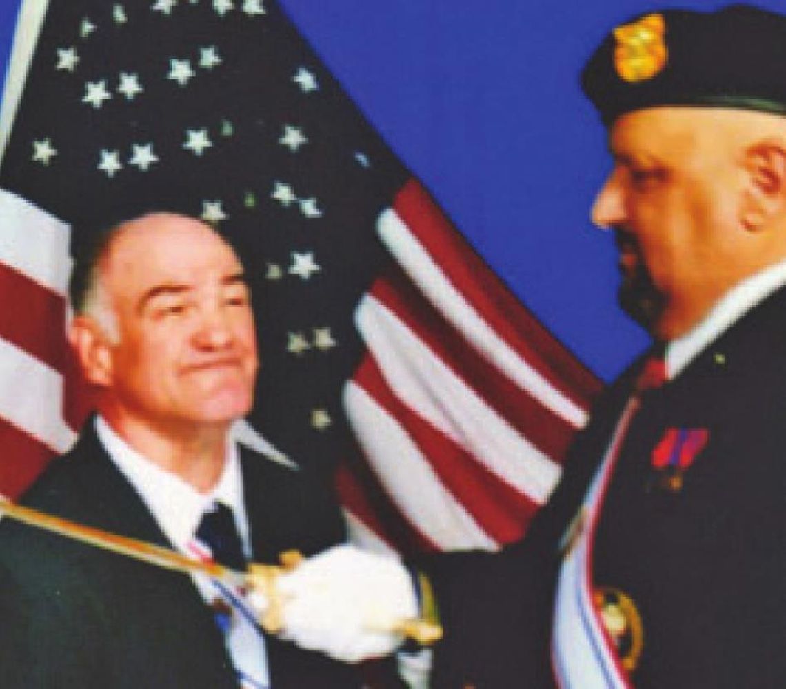 Kevin Carr and Sir Knight Don Ream, Master, at a ceremony to award Carr his Fourth Degree in the Knights of Columbus. Courtesy photo