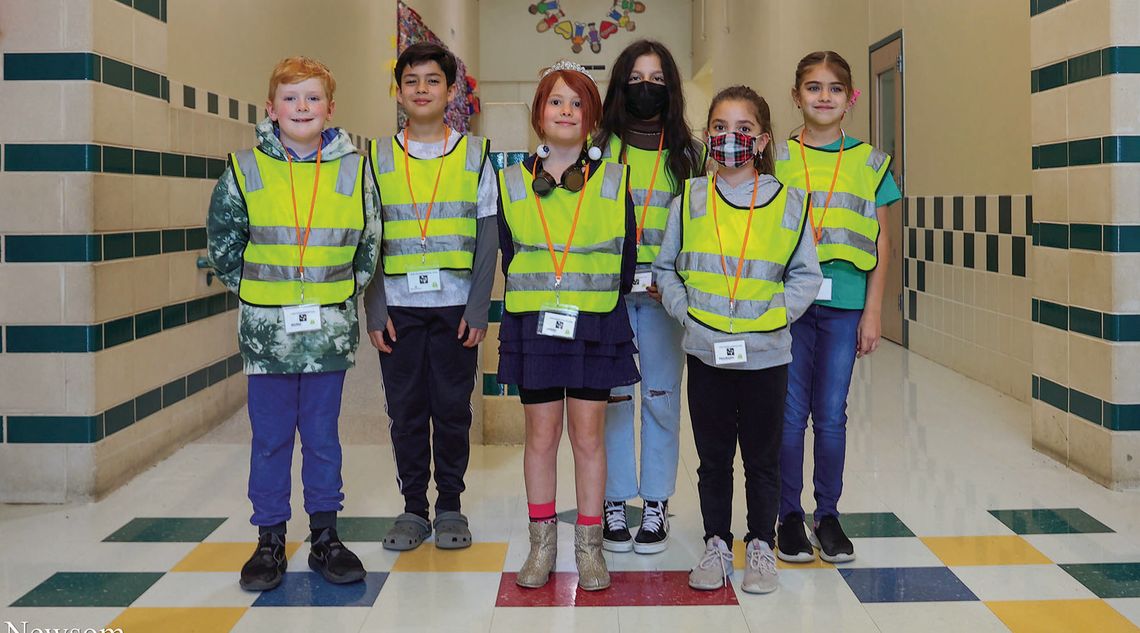 Safety Patrol students are ready to serve their school. From left are Elliot Biltolf, Johnathan Tejidor, Adelai Kerr, Sara Toledo, Aubree Hiracheta, and Isabella Grimaldi. Photo by Ryan Newsom