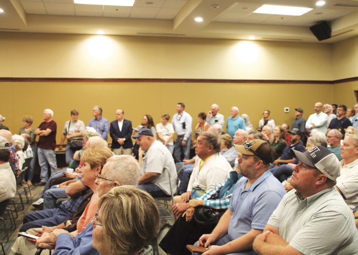 Landowners in the city’s extraterritorial jurisdiction attend an information meeting last fall about the Envision Taylor Comprehensive Plan, which they say unfairly limits their property’s values. Photo by Nicole Lessin