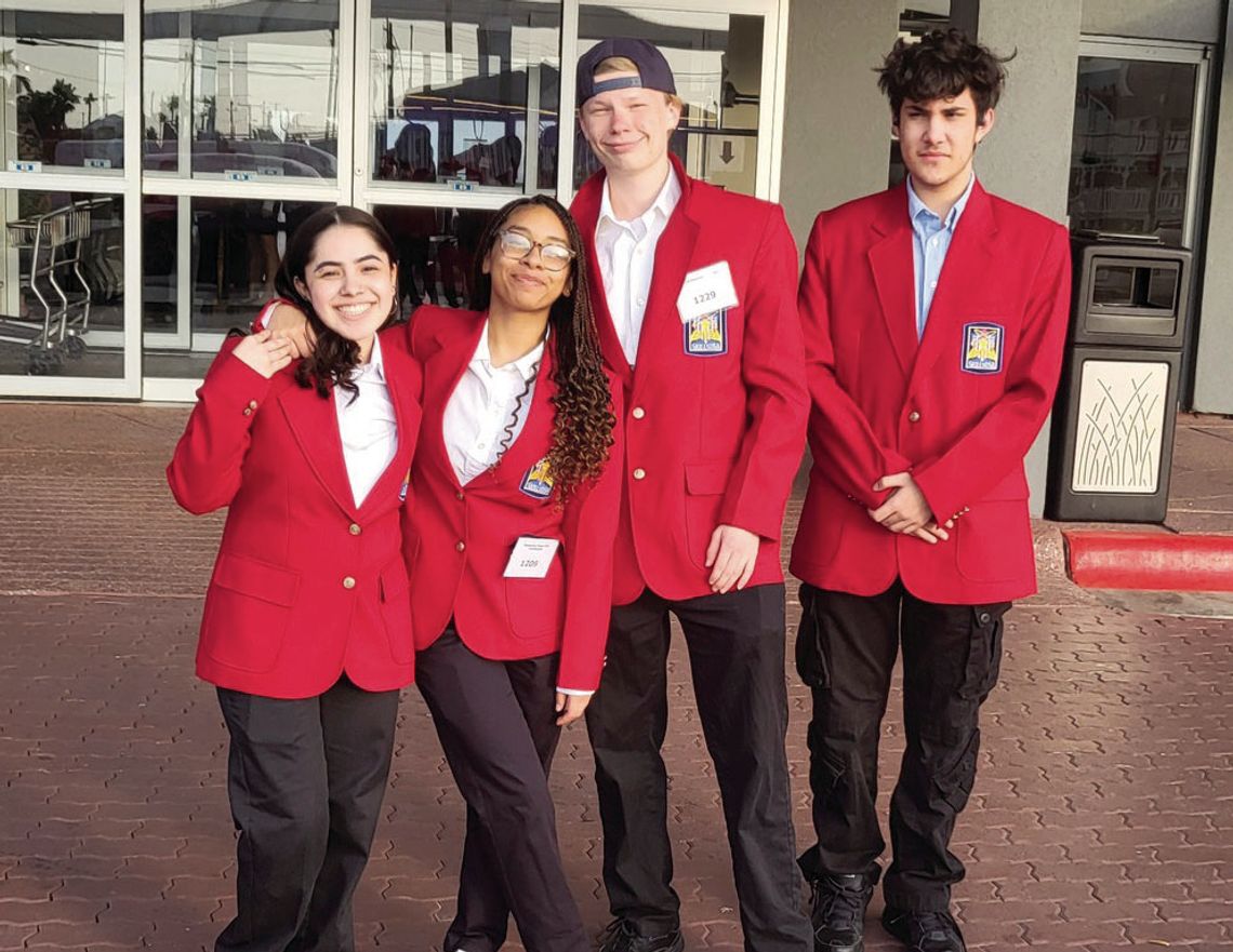 Hutto automotive career students Liz Salcedo, Aniya Sifuentes, Xander Vogel and Gabriel Carrero competed in the SkillsUSA state championships in automotive categories. Photo courtesy of Hutto Independent School District