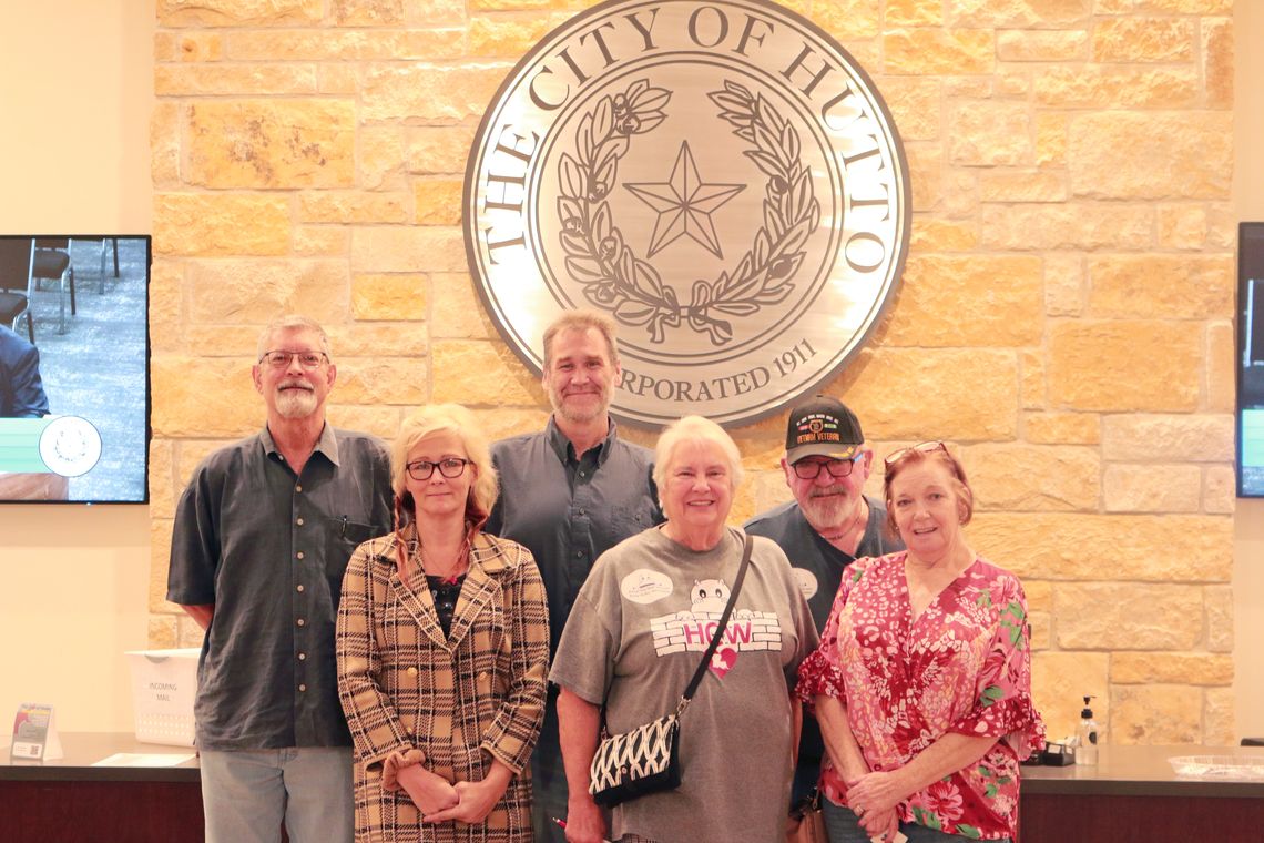 Concerned citizens spoke in favor of the no-new-revenue tax rate during the public comment period during both weeks of budget consideration. Speakers included (back row, from left) Jim Morris, Wayne Cunningham and James Weaver. (Front row, from left) Jackie Corbiere, Ida Weaver and Jane Wr...