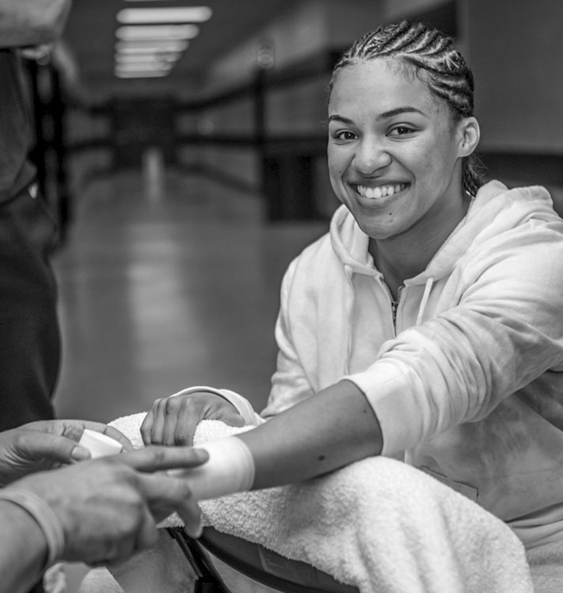 All smile before the fight, Destiny “Too Sweet” Jones took care of business in the ring April 1, in Houston.