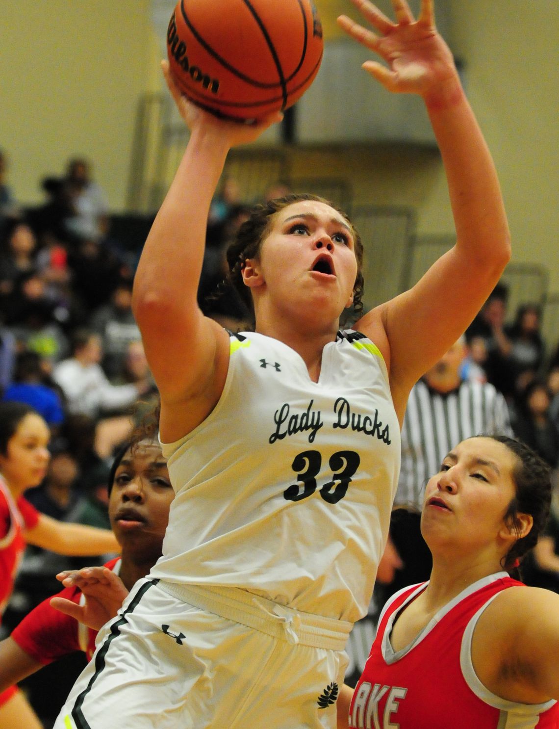 Lady Duck seniors to include A’ja Lucas were recognized on Senior Night as Taylor defeated Lake Belton. 