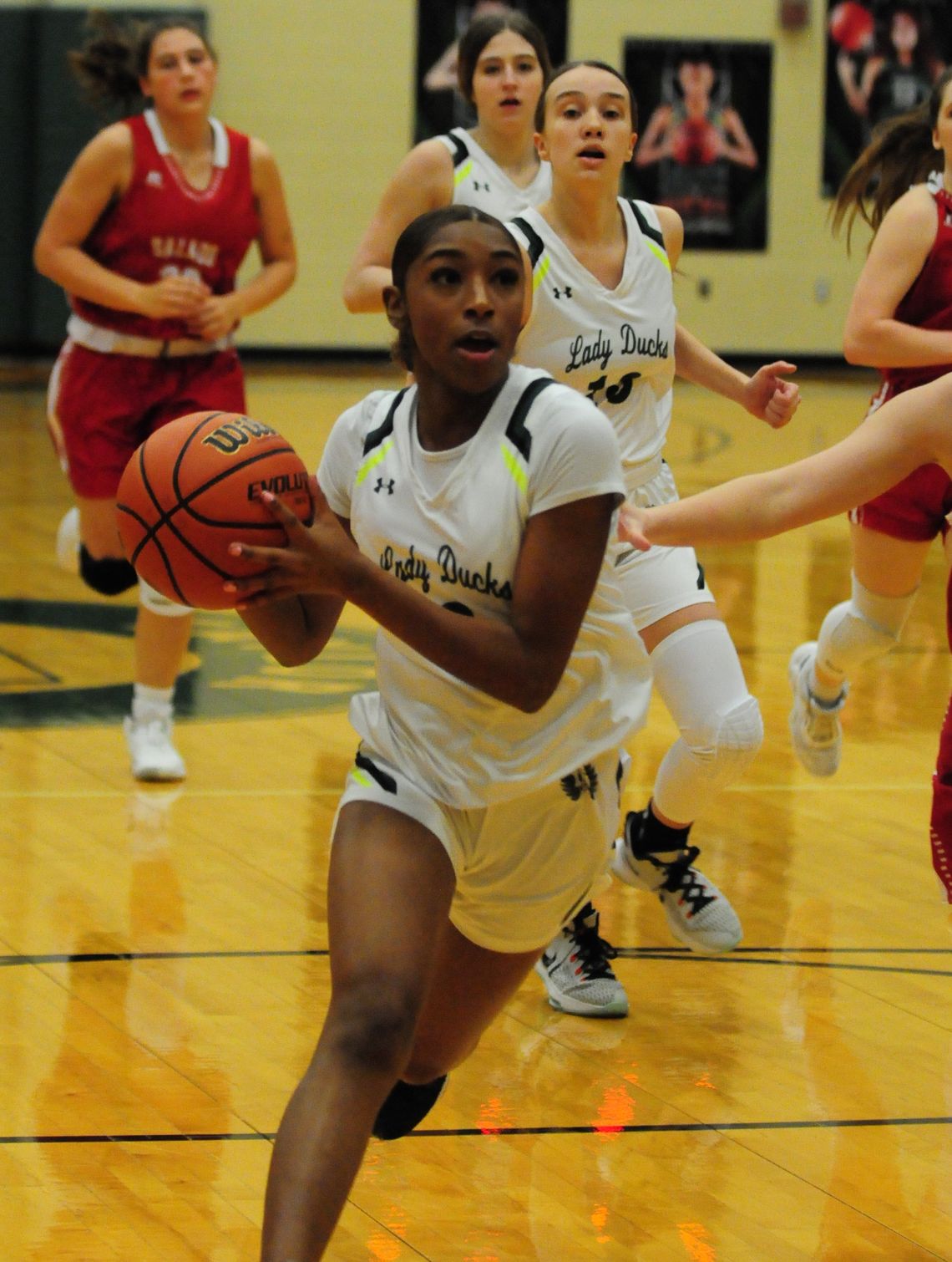 Destiny Lewis led the Lady Ducks with eight points and eight rebounds in Friday’s loss to Lake Belton. 