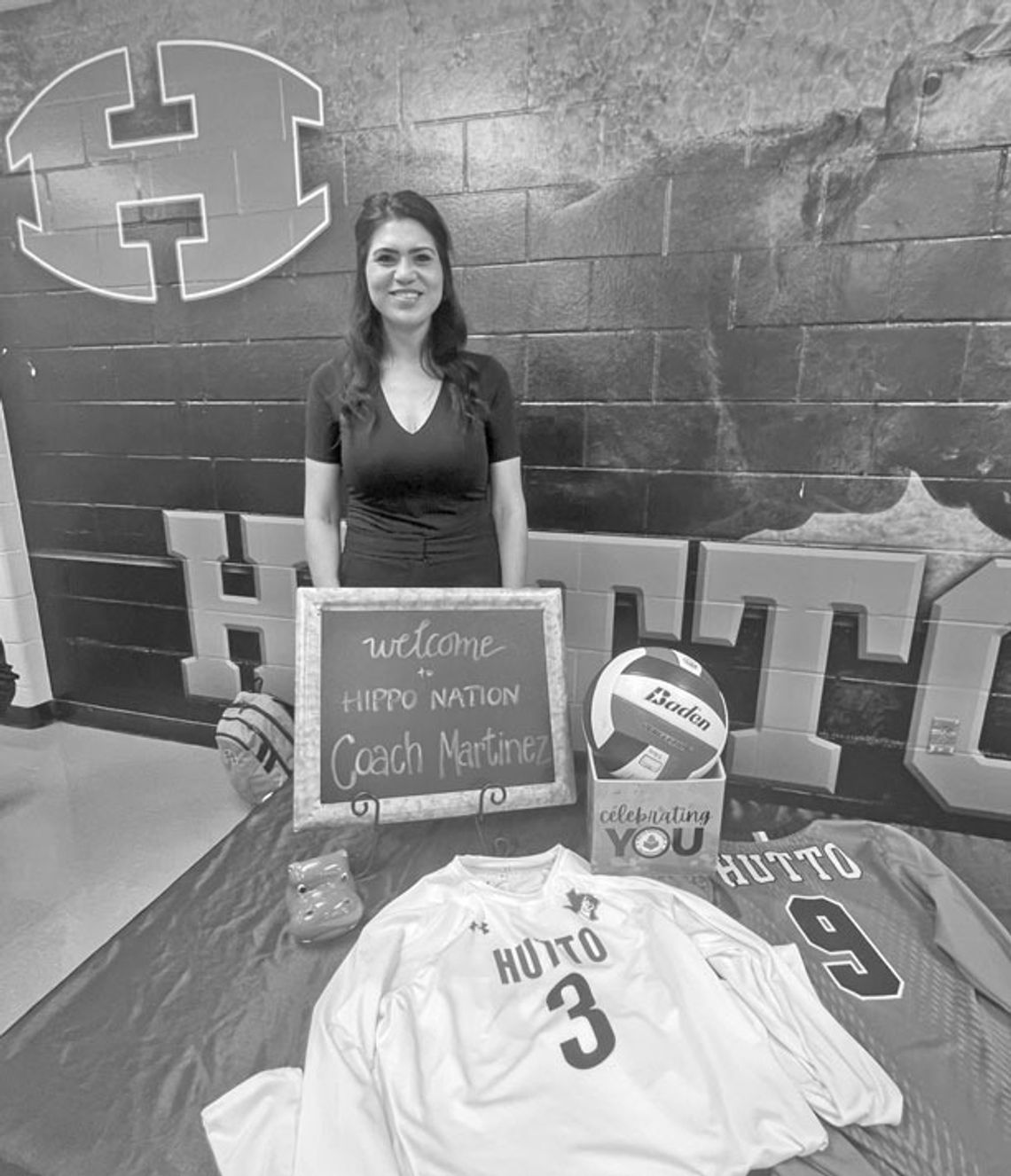 Hutto Lady Hippos’ new volleyball head coach Jessica Martinez stopped for a picture during her introduction ceremony. Courtesy Photo