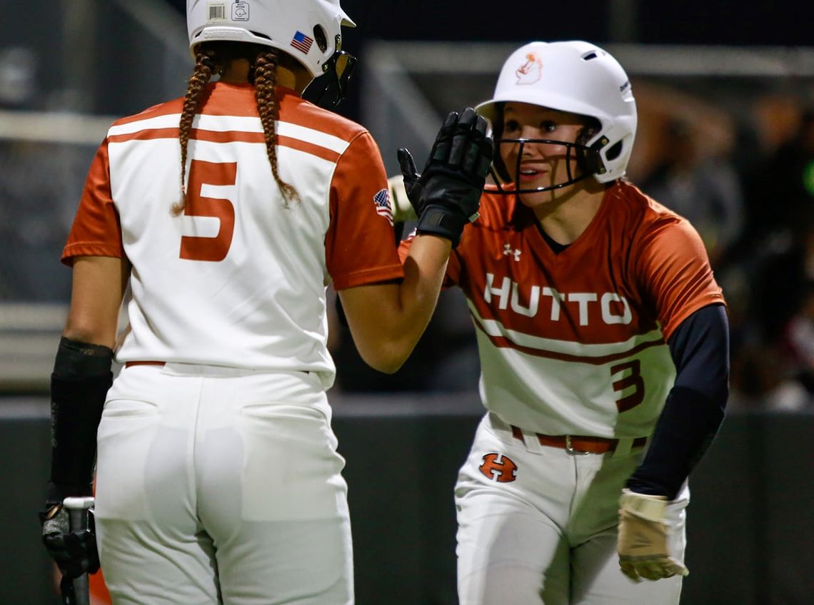 Hailee Sanchez celebrates after her home run in Tuesday night’s game against Cedar Park. 