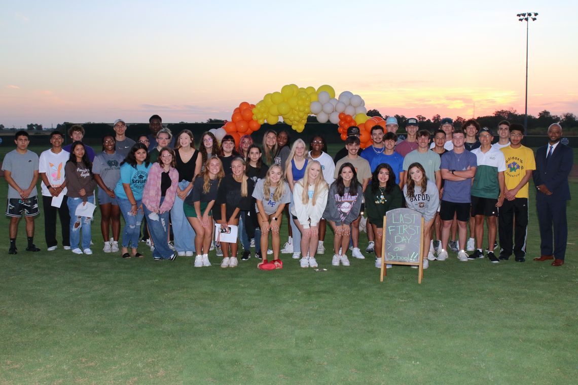 The class of 2023 participated in a Senior Sunrise Service on Wednesday, Aug. 17, to mark their last first day of school. Sponsored by parents and the community, local pastor Brady Collier shared a few words of encouragement and breakfast was served afterwards. Photo by Tim Crow