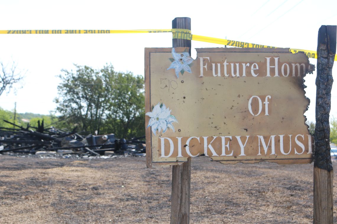 The future home of the Dickey Museum burned to the ground Sunday morning. The fire is still under investigation. Photo by Jason Hennington 