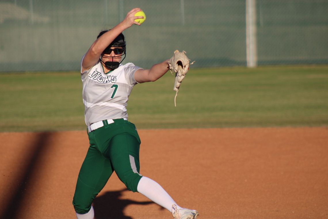 Senior, Lindsay O’ Dell pitched the entire contest giving up one hit, walking two and striking out 13 batters.