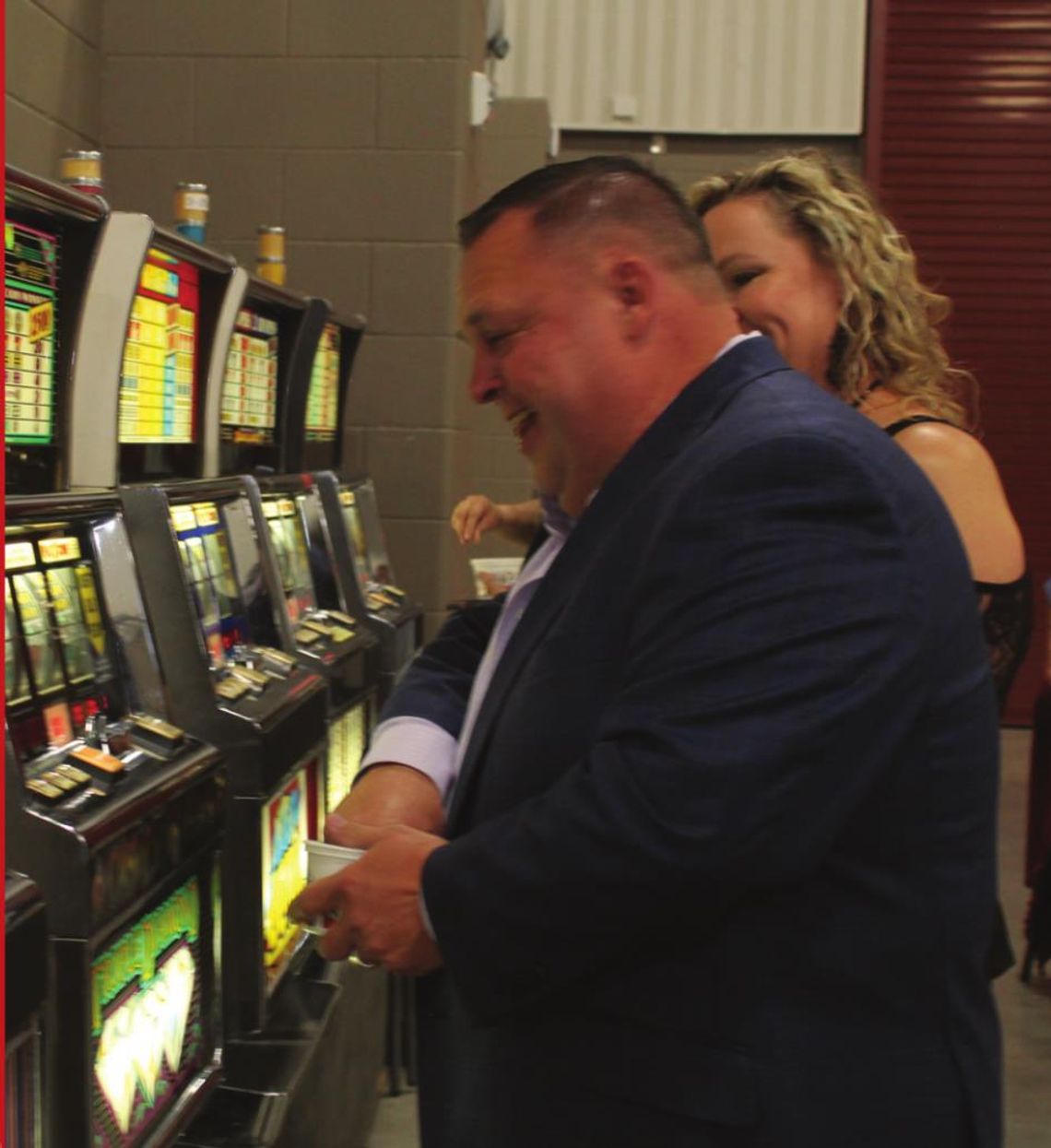 Constable Paul Leal gets lucky at slot machines at the Greater Taylor Chamber of Commerce’s Casino Night Gala in Taylor May 21.