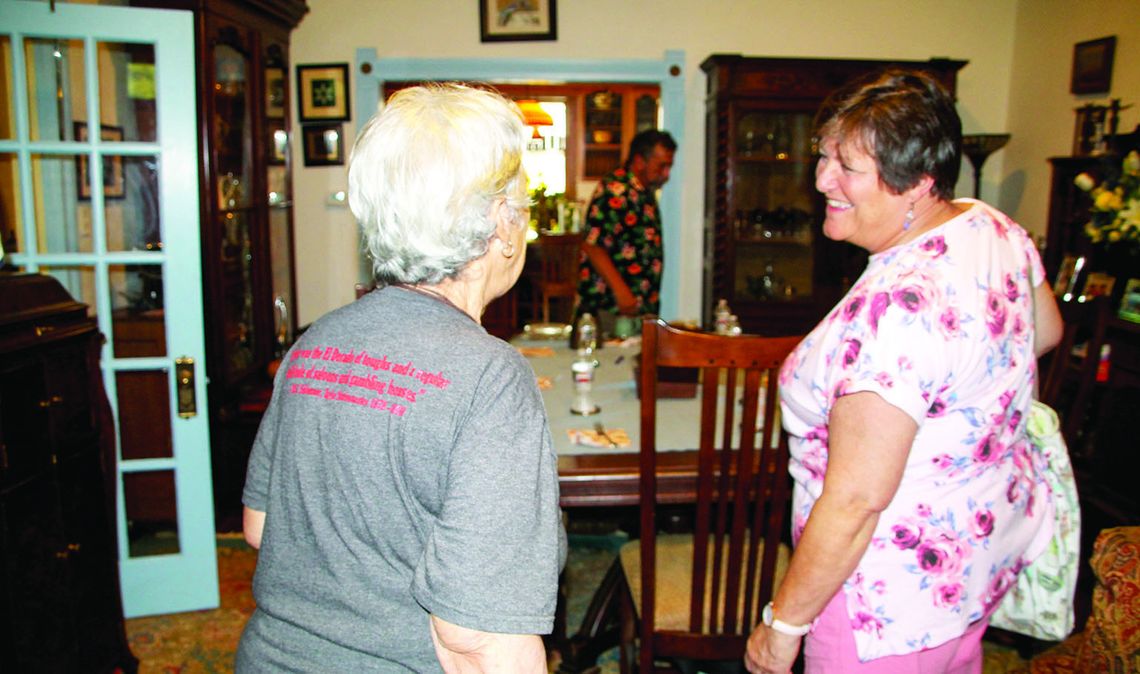 From left, Taylor Conservation and Heritage Society President Frances Sorrow talks to Secretary Maureen Gray. Photo by Nicole Lessin