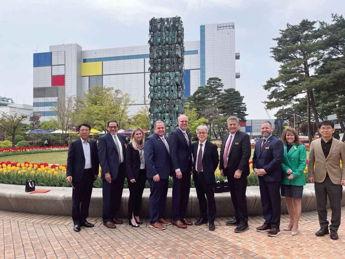 A delegation that included leaders from Taylor and Williamson County visited South Korea last month with executives from Samsung. (Left to right) Sung Min Hong, Dave Porter, Dana Harris, Russ Boles, Brandt Rydell, Si Young Choi, Bill Gravell, Brian LaBorde, Charisse Bodisch, Sang Phil Sim.