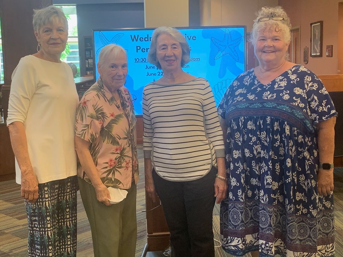 New officers for the Friends of the Taylor Public Library are (from left) Ann Wentrcek, treasurer; Lois Duncan, vice president; Maria Newman, president; and Robin McKinley, secretary. Courtesy photo