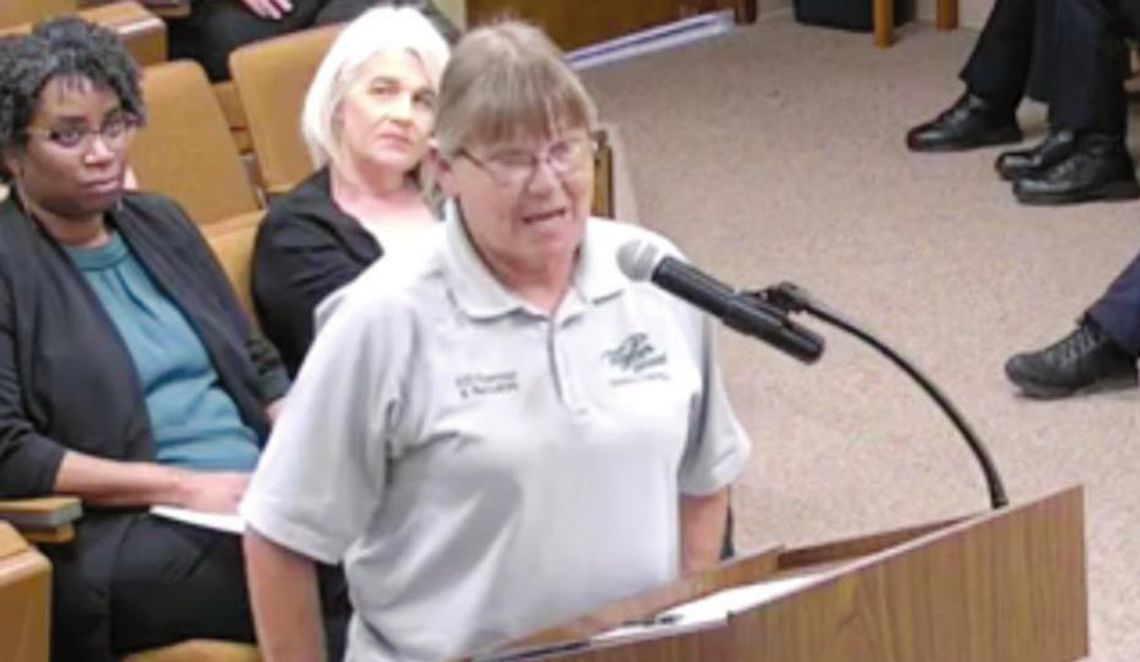 Sandy Perio, Taylor animal control supervisor, answers questions in front of the Taylor City Council during the May 26 meeting at the city hall. Captured via screenshot / City of Taylor