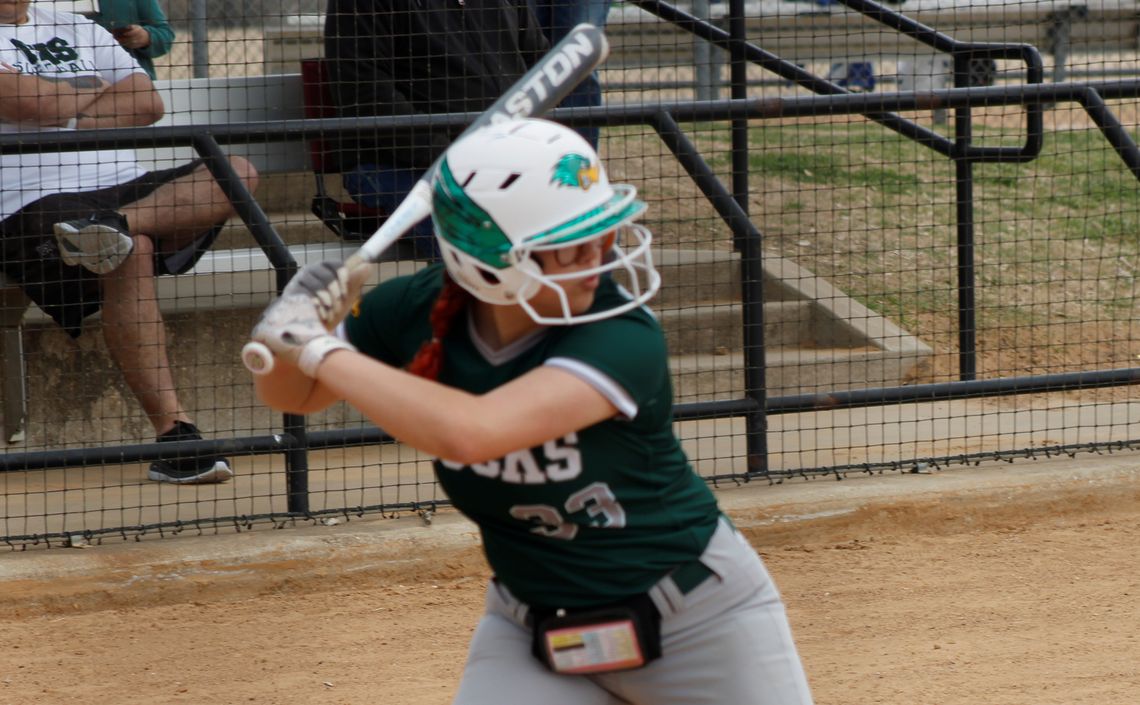 Kayleigh Page was locked in and focused as she battled at the plate in during her game winning at bat last Tuesday, March 29, against Burnet. 