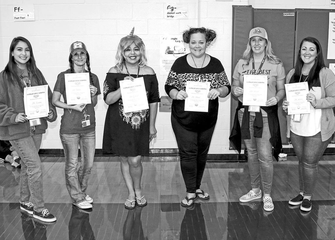 Naomi Pasemann Elementary recognized one class at each grade level for achieving the most growth in reading and math for the first nine weeks of school. Teachers accepting the award for growth in math are Alesia Levario in second grade, Teresa Gonzales in third grade and Sarah Shurtz in fo...