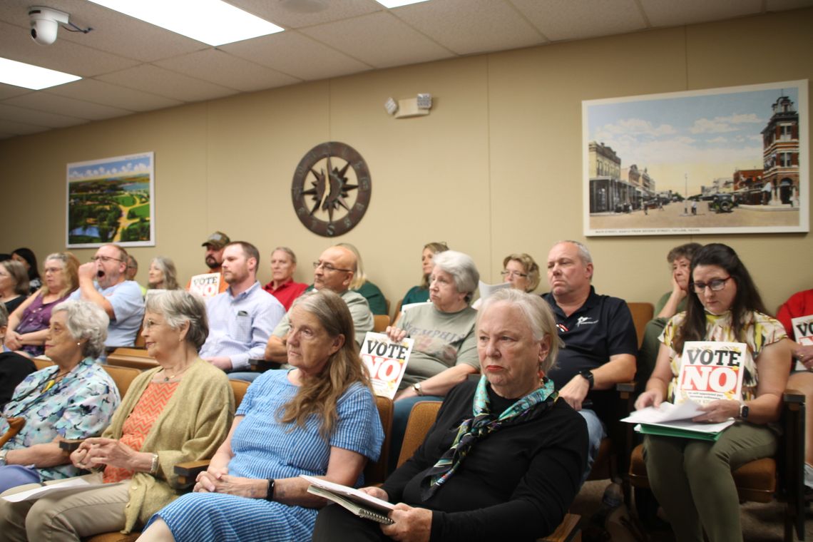 A large crowd was on hand to comment on the proposed increase at the Nov. 10 at the Taylor city council meeting.  meeting. 