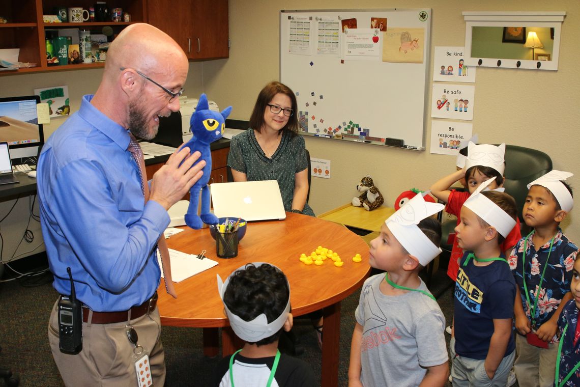 Pre-k students at TH Johnson Elementary went on a schoolwide search for the popular storybook character, Pete the Cat, during the first week of school. The blue kitten left a clue at each location, telling students where to look next. During the search, students met their school librarian,...