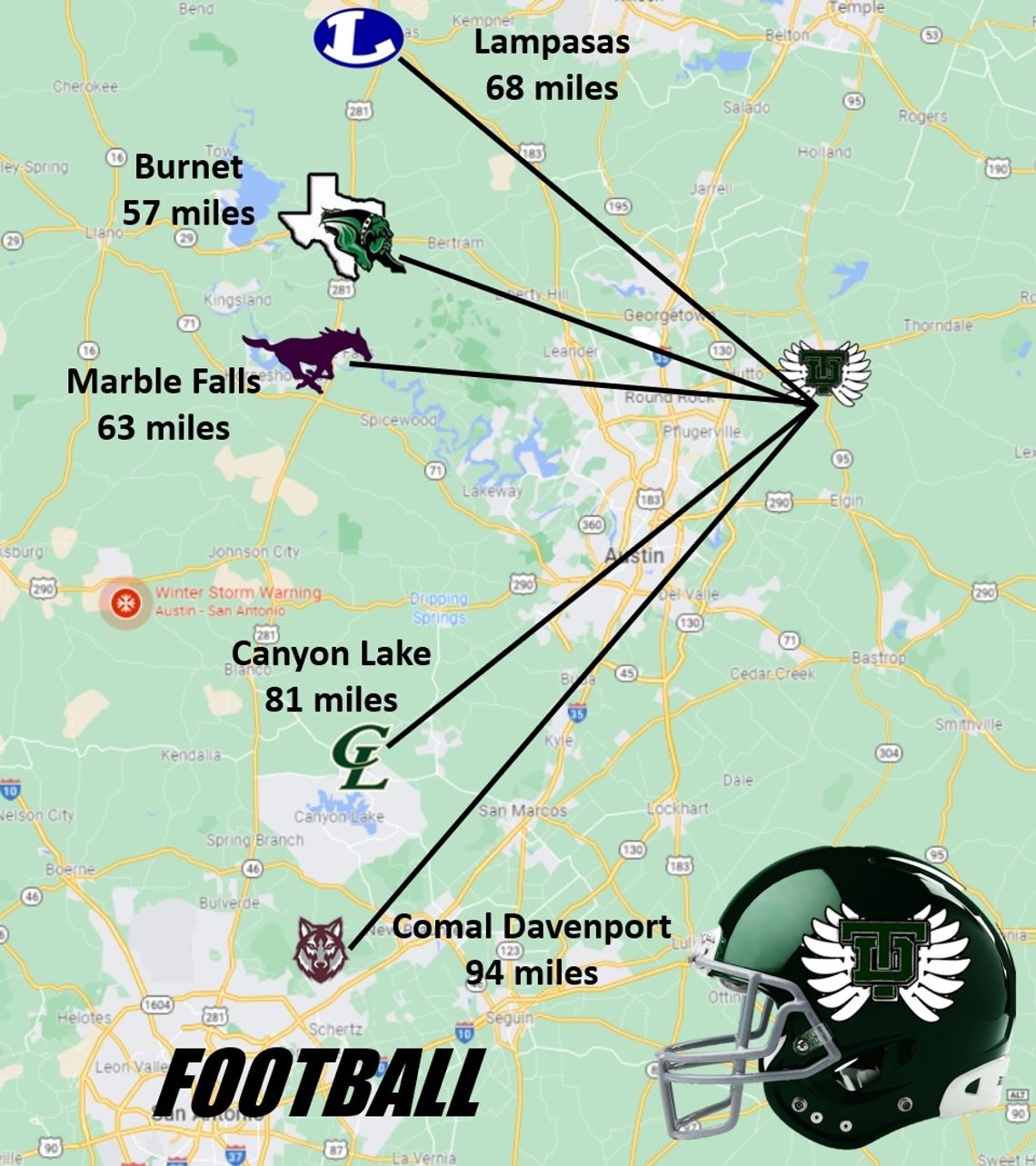 All of Taylor’s football district opponents will be located west of I-35 with the new realignments. 