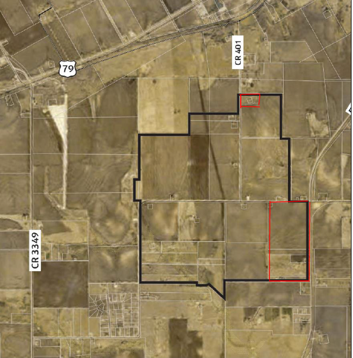 Samsung Austin Semiconductor has requested more parcels of land be added to city reinvestment zones for its property. The areas outlined in red notate the added areas.  Courtesy graphic / City of Taylor