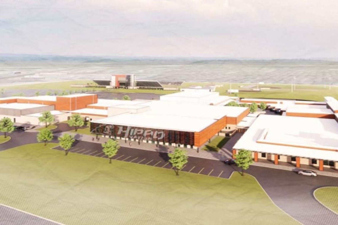 The Hutto High School modernization project, now in its first two of four planned phases, was approved as part of the $194.4 million 2019 bond. Photo courtesy Hutto Independent School District