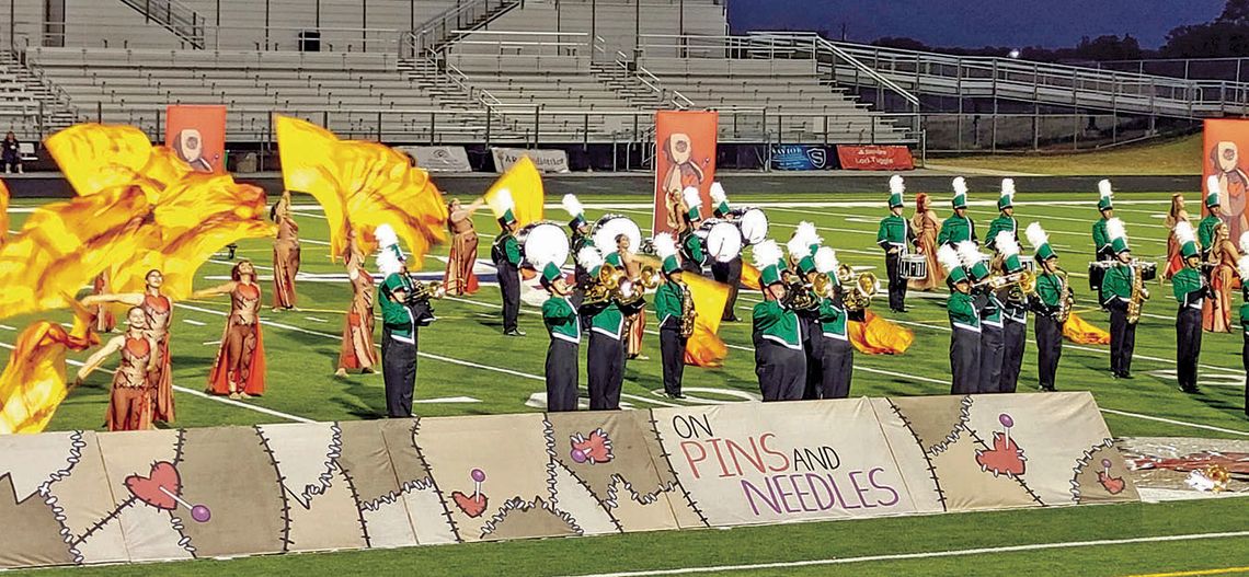 The Taylor band and color guard performs their show at the Lost Pines Marching Festival in Bastrop. Courtesy Photo