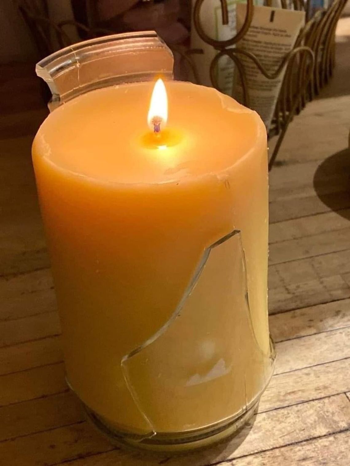 This broken candle still shines brightly. Courtesy photo