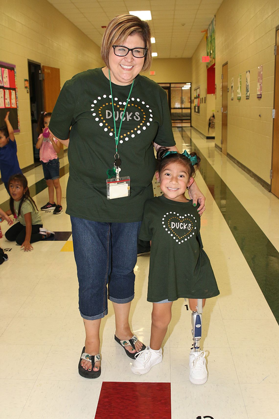 Bella Arredondo, and her mom, Kim, dress alike for International Dot Day. Photos by Tim Crow