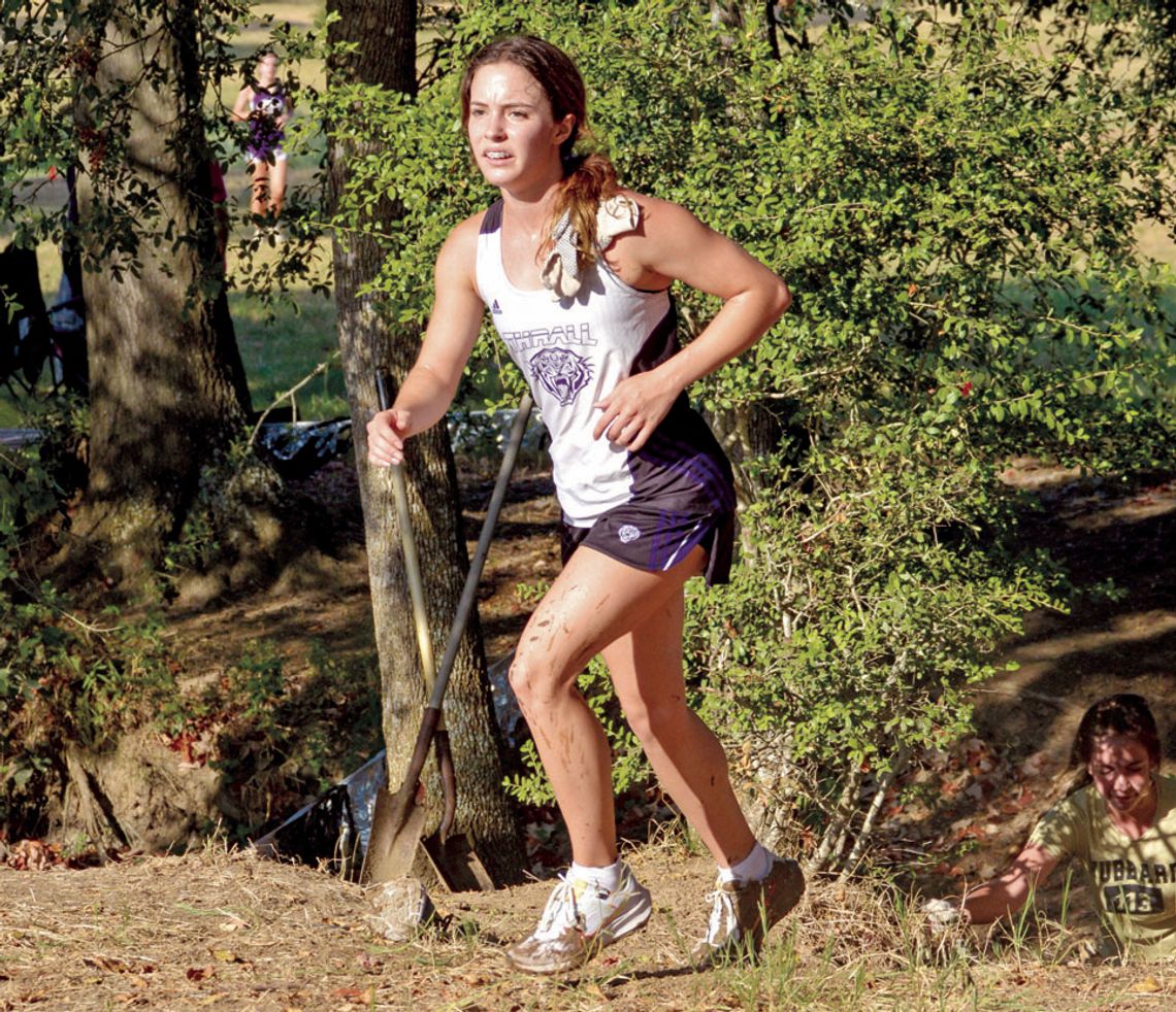 Thrall High School varsity cross country senior Avery Koonce runs during the first leg of the six-mile race on Aug. 19 at the Mud, Sweat and Cheers relay held in Caldwell. Photo courtesy of Casey Georg