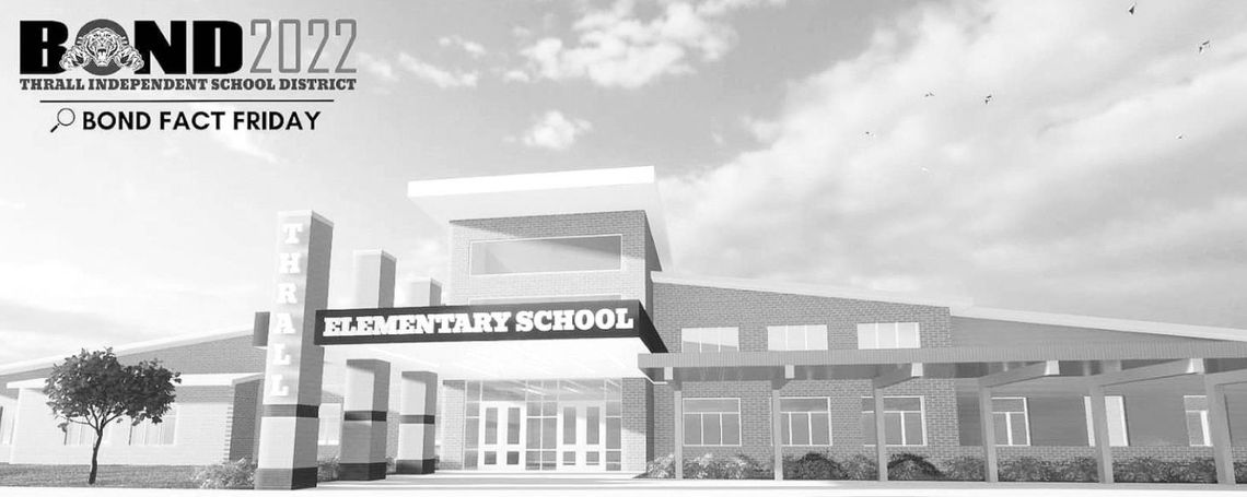 Here is a rendering of a potential new elementary campus at Thrall ISD. The entrance design resembles the current high school. Facebook / Thrall High School