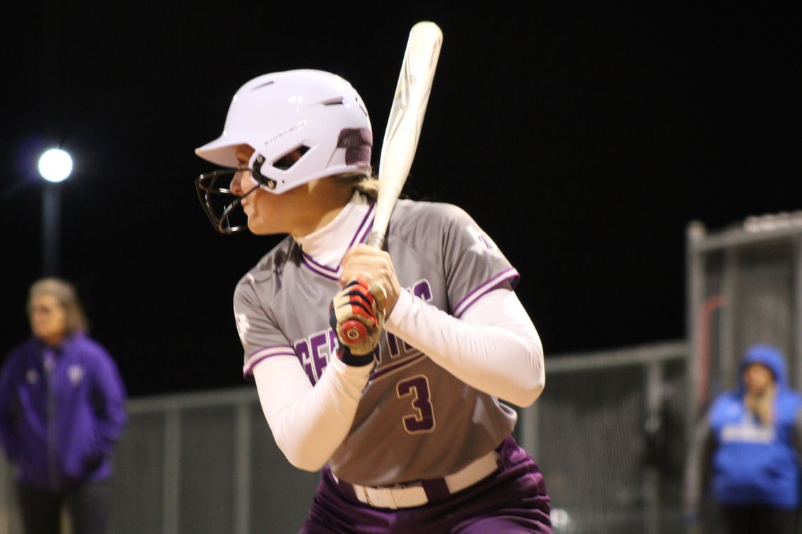 Addison Leschber had the big bat for the Tigerettes in their crushing win over Rosebud-Lott last Tuesday. 