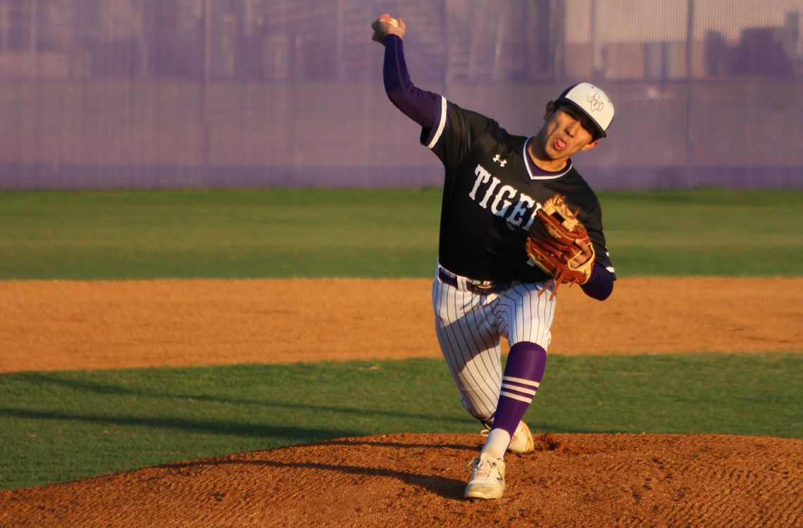 Cayden Watson had the big bat as the Tigers buried the Bulldogs on Tuesday. Watson also went the distance on the mound striking out eight.