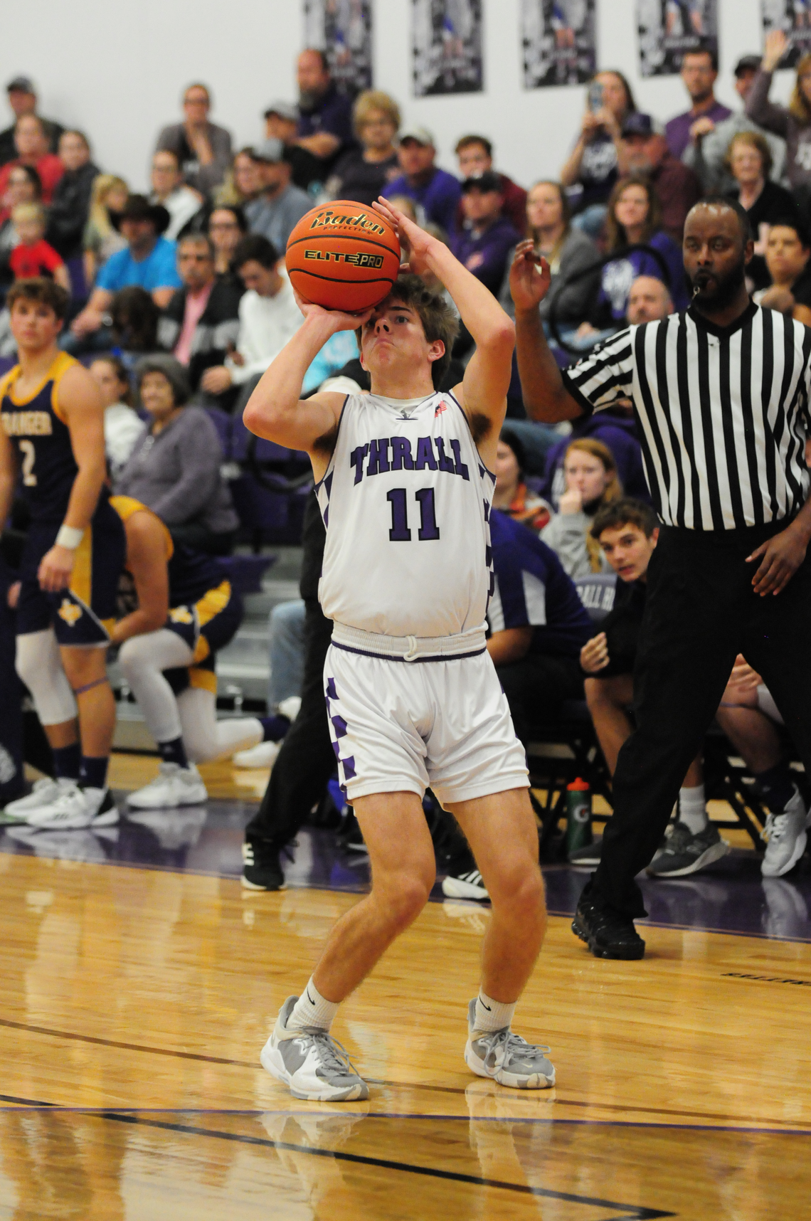 Tigers senior Carson Ball shooting a wide-open jump shot. Photo by Larry Pelchat