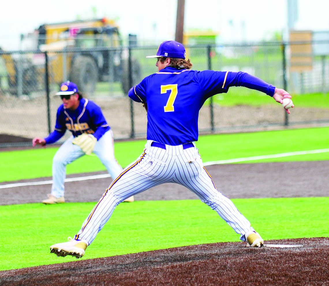 Nate Tucker pitches for the Granger Lions.