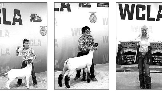 From left: Harper Doss and her prize-winning goat. Nolan Schiller and his prize-winning lamb. Bella Slauson and her two Best in Show awards for photography. Photos courtesy of Jenny Slauson