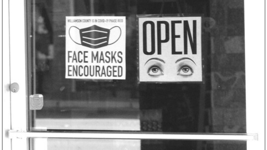 Face masks remained encouraged at many Taylor businesses as local confirmed cases of COVID-19 continue to rise. Photo by Matt Hooks