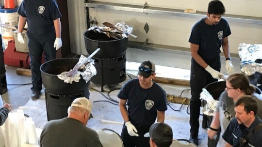 Firefighters cooking chili at a previous chili supper. Photo courtesy CVFD